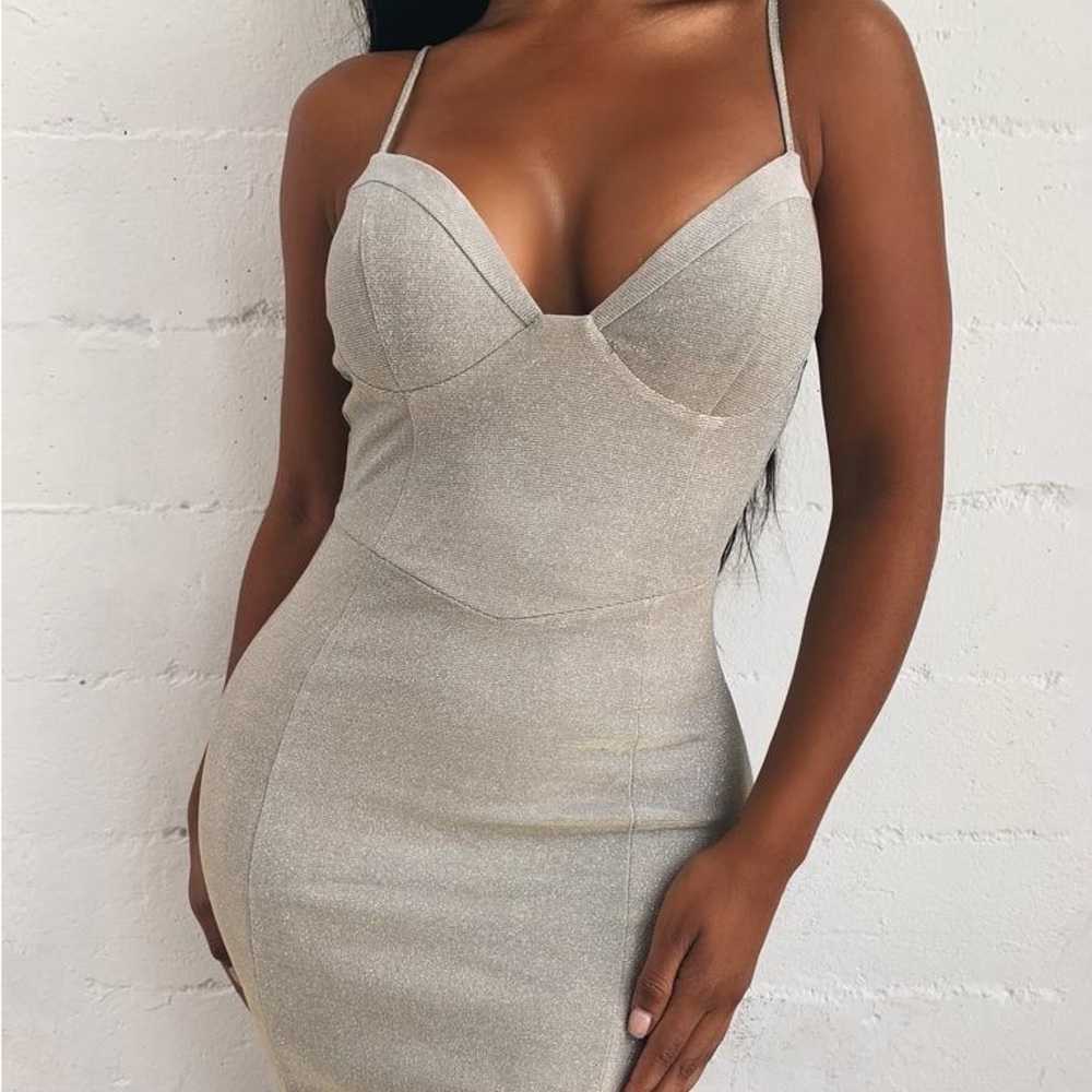 Tiger mist silver bodycon dress 
Size: XS